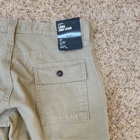 NWT WOMENS GAP LONG & LEAN CORDUROY BEIGE  PANTS SIZE 1 INSEAM 31.5" WAISTS 15" - Picture 7 of 9